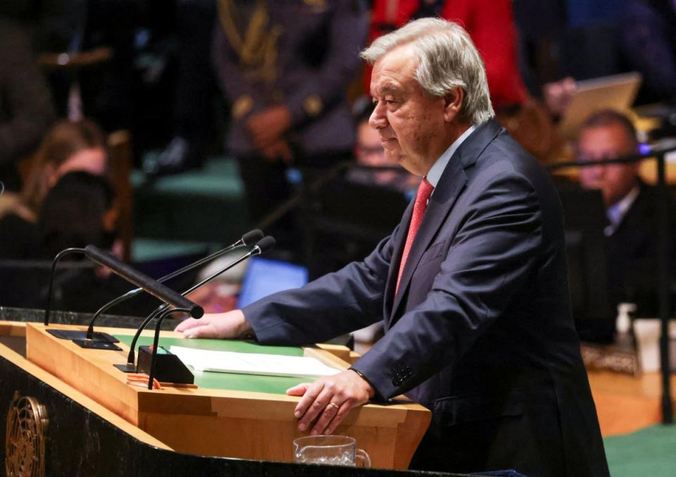 United Nations Secretary-General Antonio Guterres addresses the 78th Session of the U.N. General Assembly in New York (REUTERS)