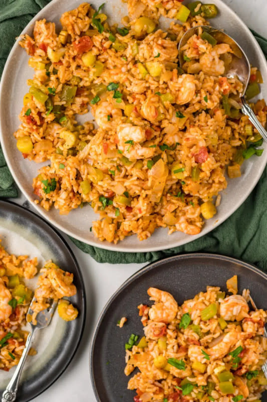 <p>A Cedar Spoon</p><p>This Shrimp Creole Recipe is cooked in a foil packet with cajun spices, rice and vegetables. This is a quick easy weeknight meal with minimal cleanup. You will love this shrimp dish with that cajun kick!</p><p><strong>Get the recipe: <a href="https://www.acedarspoon.com/shrimp-creole-recipe/" rel="nofollow noopener" target="_blank" data-ylk="slk:Shrimp Creole Recipe;elm:context_link;itc:0;sec:content-canvas" class="link rapid-noclick-resp">Shrimp Creole Recipe</a></strong></p>