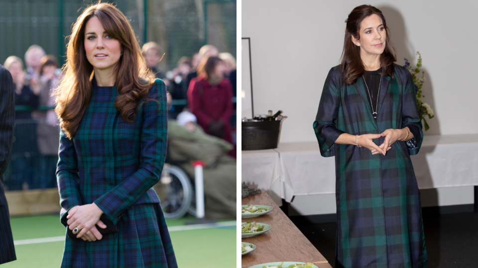 The Princess of Wales in 2012 and the Princess of Denmark in 2019 (Getty Images)