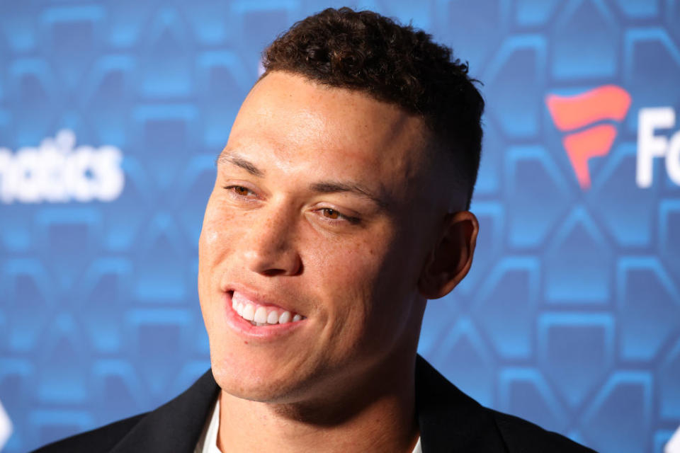 Aaron Judge attends Michael Rubin’s MLBPA x Fanatics party at City Market Social House on July 18, 2022 in Los Angeles, Calif. - Credit: Leon Bennett/Getty Images