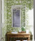 <p>The oversize motifs of floral wallpaper and a geometric mirror punch up a tiny room by designer Meg Braff. Liberal dashes of white keep everything light and airy in this <a rel="nofollow noopener" href="https://www.housebeautiful.com/design-inspiration/house-tours/g783/meg-braff-design-1009/" target="_blank" data-ylk="slk:Hamptons home;elm:context_link;itc:0;sec:content-canvas" class="link ">Hamptons home</a>.</p>