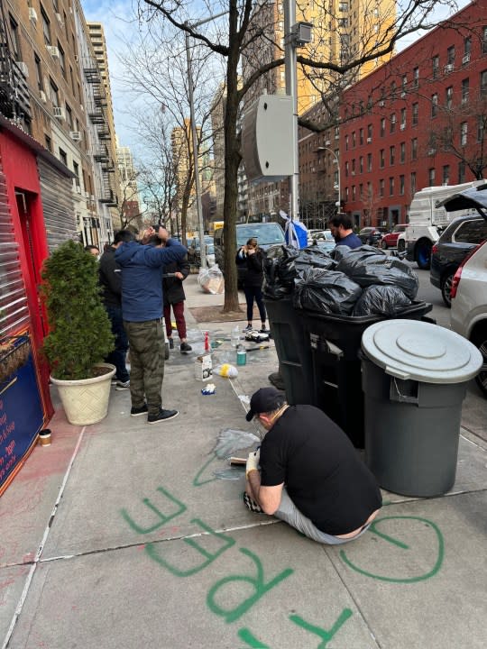 A Manhattan bistro with Israeli roots was vandalized over the weekend with graffiti. (Credit: Effys Cafe)