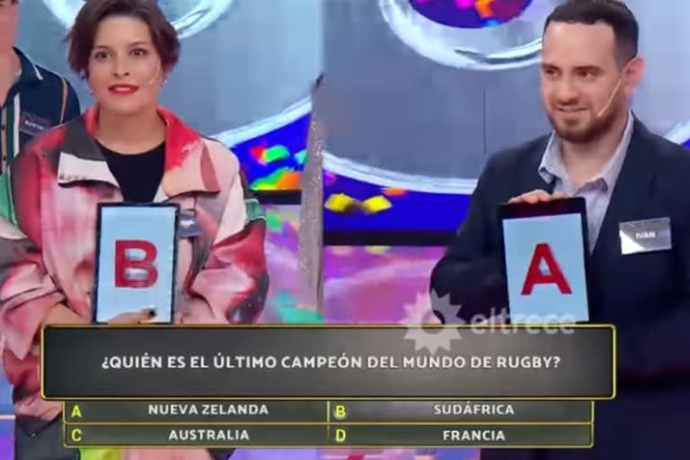 Eugenia e Iván protagonizaron una reñida final en Los 8 escalones que se definió por aproximación (Foto: Captura eltrece)