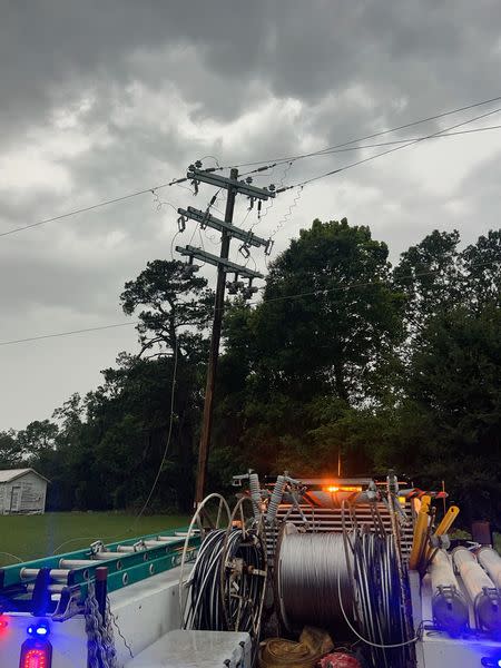 Storm damage in Rusk County, courtesy of Rusk County Electrical Cooperative