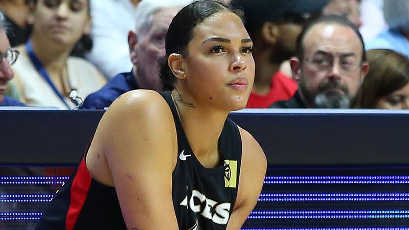 Liz Cambage in action for the LA Aces. (Photo by M. Anthony Nesmith/Icon Sportswire via Getty Images) 