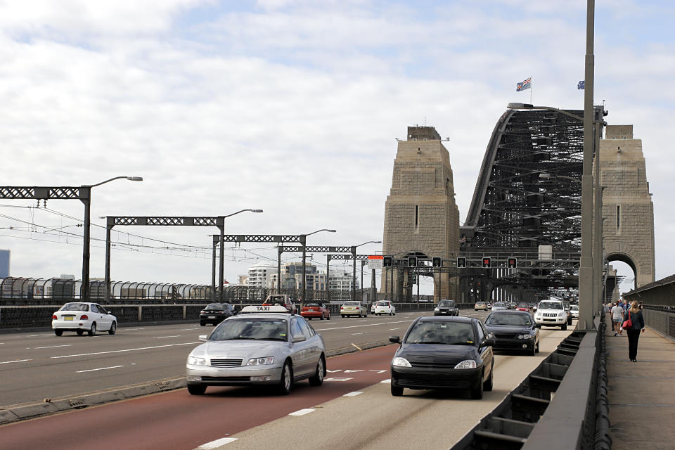 Cars seen on the Sydney Harbour Bridge. Experts believe drivers 75 and over should undergo medical testing to keep driver's licenses.