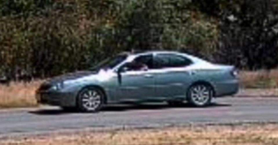 Fresno firefighters are searching for a suspect driving a 2003 Lexus ES, Oasis Green Pearl, California license 5BSJ454.
