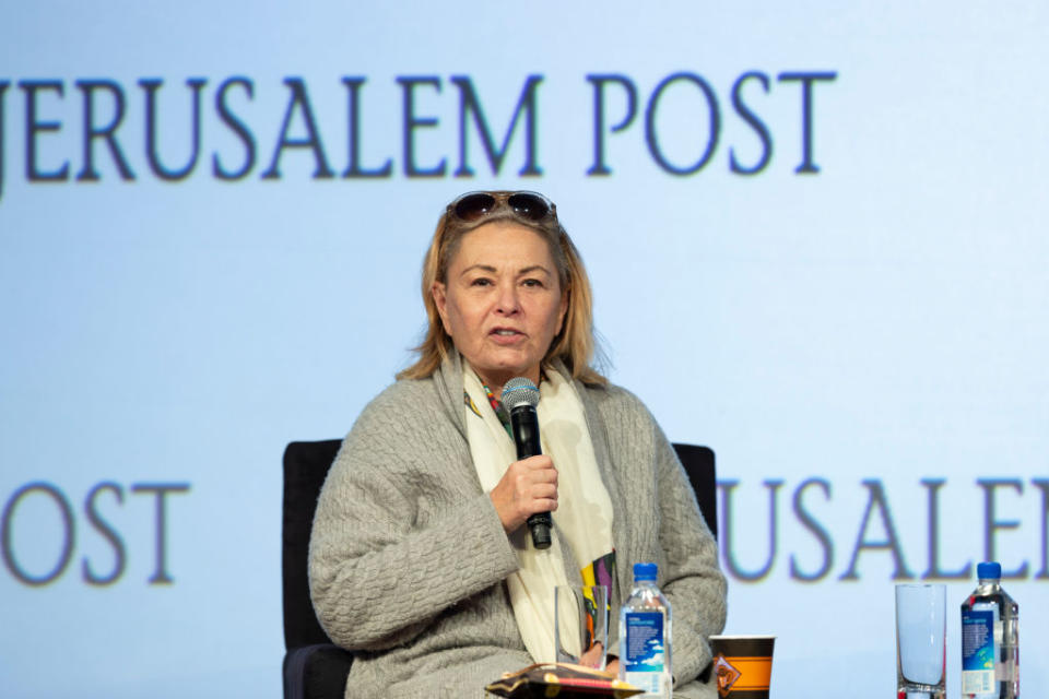 Roseanne Barr speaks at the Jerusalem Post Conference in New York City on April 29, 2018. (Photo: Lev Radin/Pacific Press/LightRocket via Getty Images)