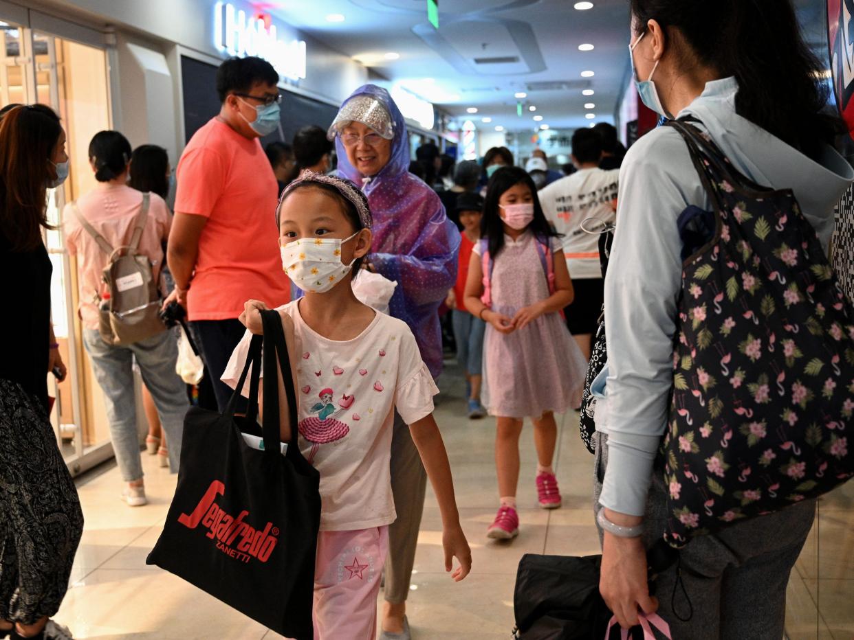 Students walking after attending a private after-school education in Haidan district of Beijing