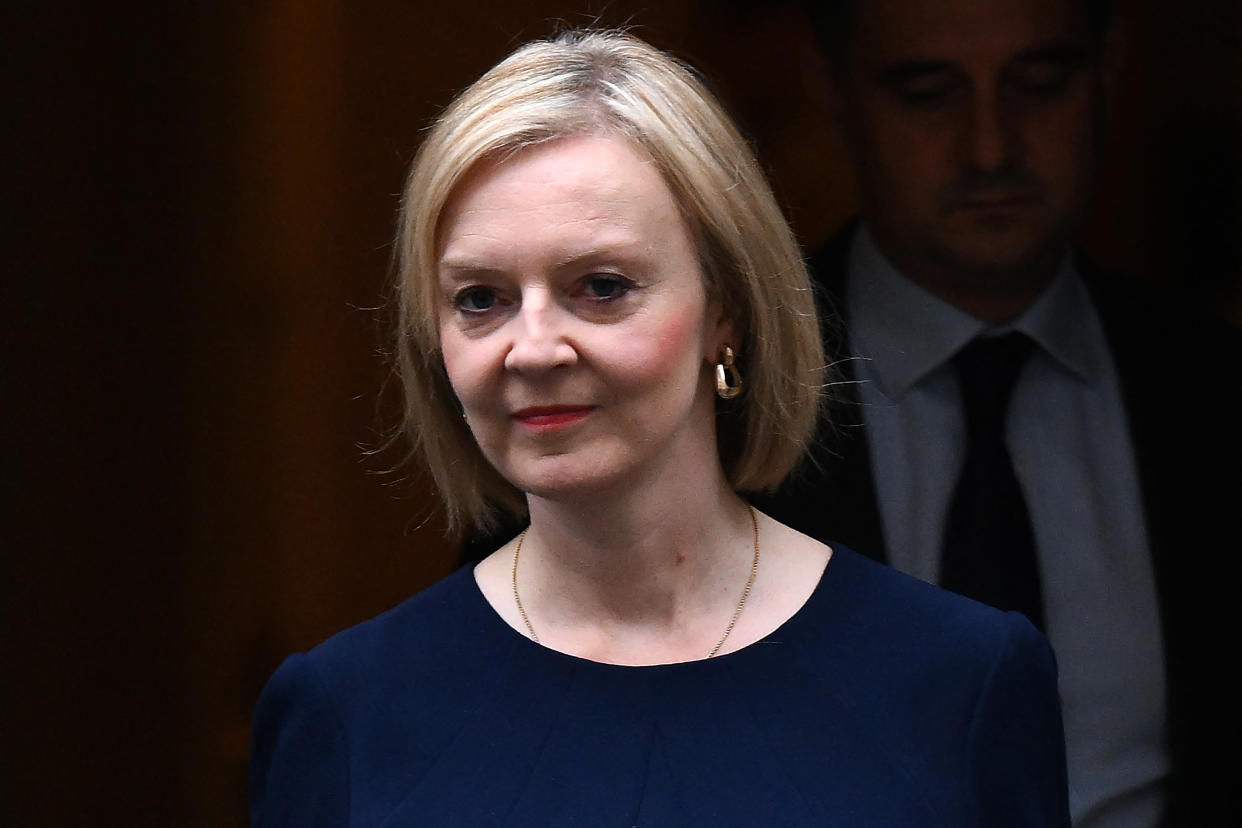 Liz Truss falsely claimed that people would not pay more than £2,500 on their energy bills during interviews this morning. (Daniel Leal/AFP/Getty)