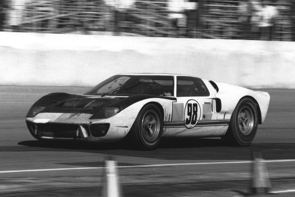 <p>Miles and Ruby returned to tackle Daytona in February of 1966, the first year it was extended to 24 hours. The two not only had Pedro Rodriguez's Ferrari to contend with, but also the devilishly quick Chaparral 2 and the sleek Porsche 906's first race. For their first 24-hour race, the GT40s triumphed. The rivalry was more heated than ever. Said Motorsport Magazine: "... in the closing minutes, the Fords looked as though they could have done another 24 hours."</p>