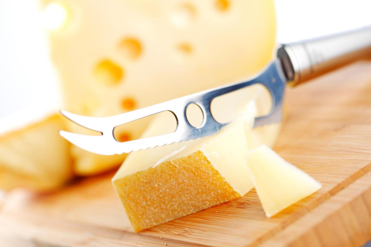 cheese with a cheese knife