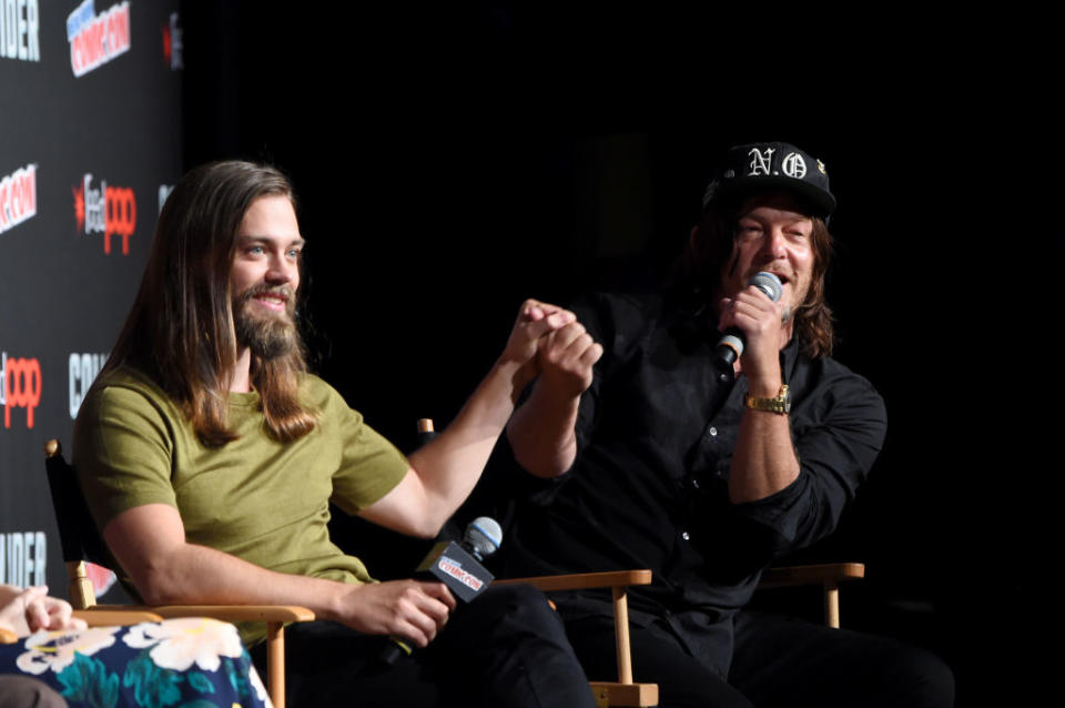 Tom Payne and Norman Reedus attend the NYCC <i>The Walking Dead</i> panel at The Theater at Madison Square Garden on October 7, 2017 in New York City (Photo by Jamie McCarthy/Getty Images for AMC)