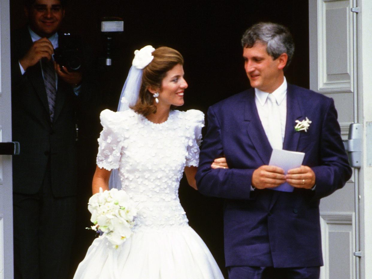 Caroline Kennedy and Edwin Schlossberg attend their wedding ceremony on July 19, 1986.