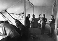 <p>Passengers aboard airship ‘Hindenburg’ (LZ-129) during an Atlantic flight on August 11, 1936. (Fox Photos/Getty Images) </p>