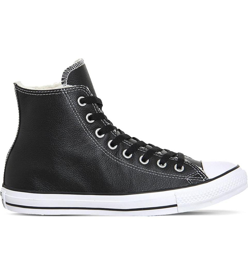 Converse High Tops. <a rel="nofollow noopener" href="http://www.polyvore.com/cgi/shop?query=converse+high+tops" target="_blank" data-ylk="slk:Buy now;elm:context_link;itc:0;sec:content-canvas" class="link "> Buy now</a>.