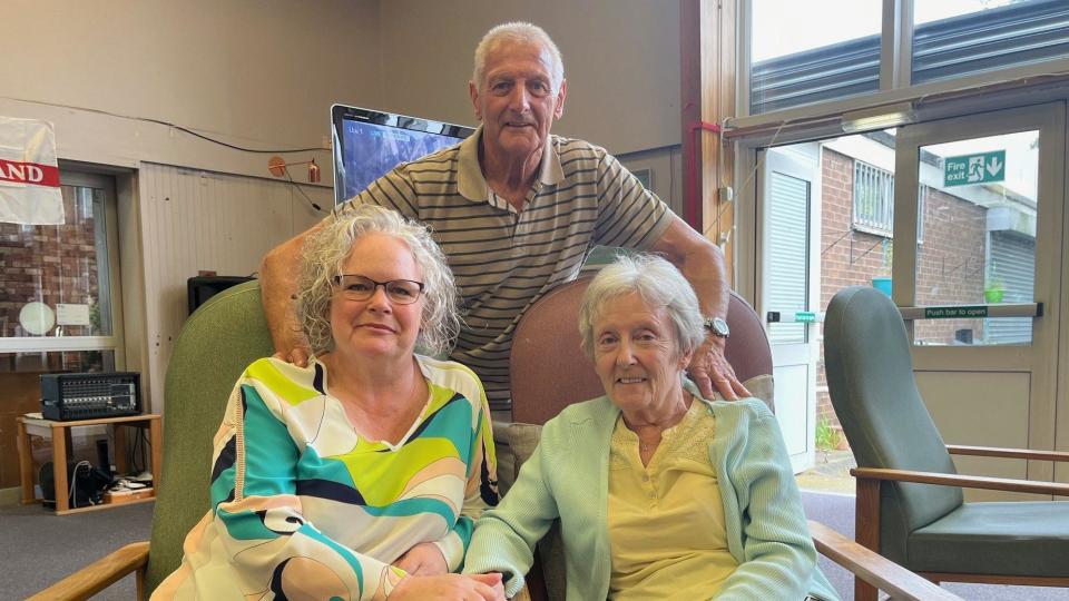 Mr Eyles pictured with his wife Linda and their daughter Lorna Barker