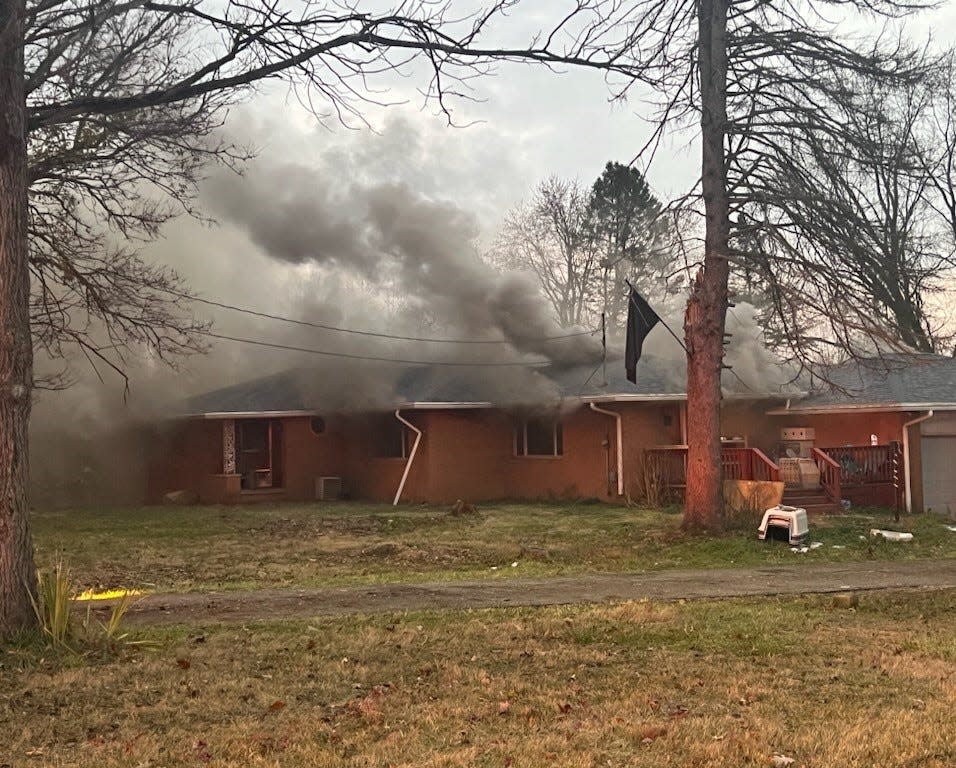 An Ohio home where 17 dogs perished in a fire on Thanksgiving Day (Thursday, Nov. 23, 2023).