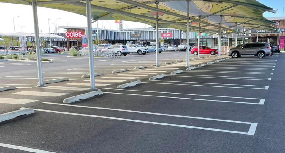 Tasmania shopping centre car park. 