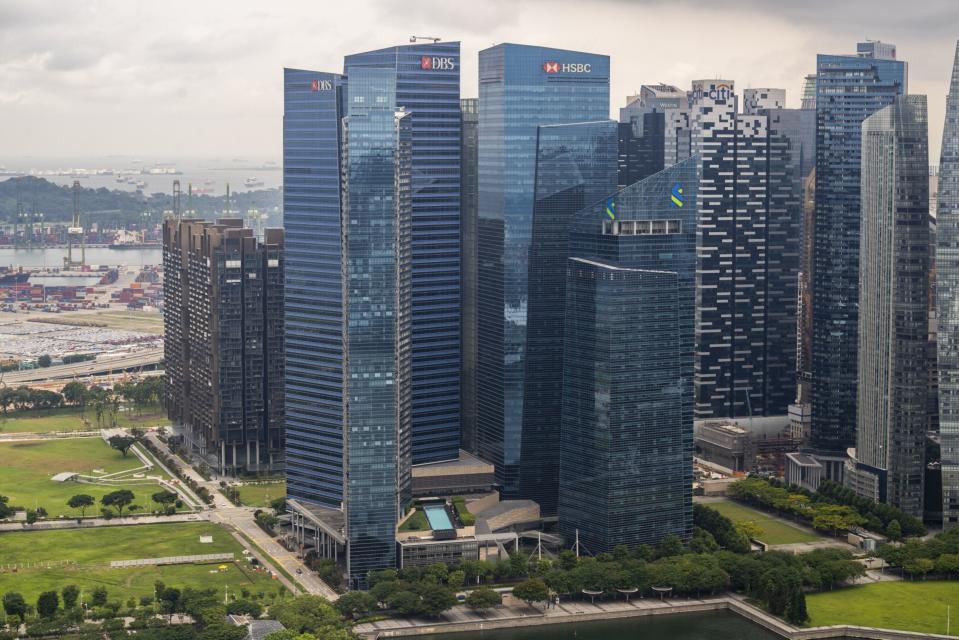 The Marina Bay Financial Center, site of the Adani investor meeting. Photographer: Ore Huiying/Bloomberg