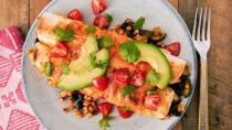 <p>Some people think vegetarian food can't be filling. Those people are wrong! These enchiladas are stuffed with a hearty combination of corn, beans, and courgette and topped with two types of cheese. Garnished with avocado, tomato, and coriander, it's the definition of a healthy and hearty meal.</p><p>Get the <a href="https://www.delish.com/uk/cooking/recipes/a30620767/vegetarian-enchiladas-recipe/" rel="nofollow noopener" target="_blank" data-ylk="slk:Vegetarian Enchiladas" class="link ">Vegetarian Enchiladas</a> recipe.</p>