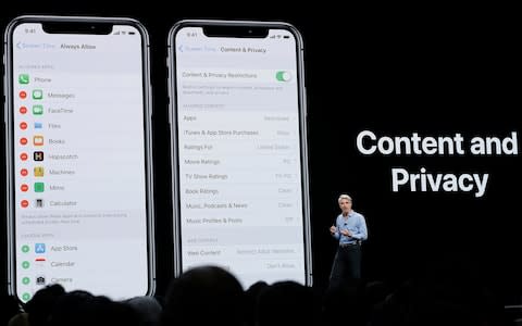 Craig Federighi, Apple's senior vice president of Software Engineering, speaks about content and privacy - Credit: AP