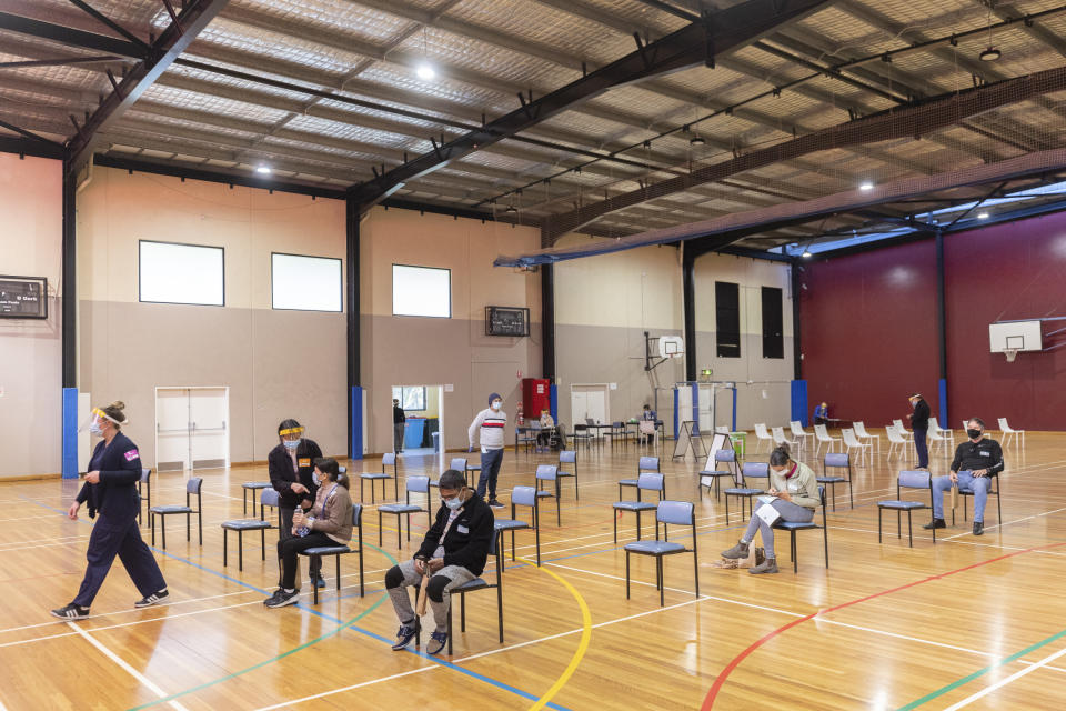 SYDNEY, AUSTRALIA - AUGUST 03:  A pop-up walk-in COVID-19 vaccination clinic at the Parry Park Sports Centre in Lakemba is seen near empty on August 03, 2021 in Sydney, Australia.