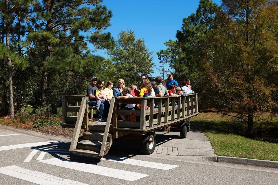 Halyburton Park held their annual Fire In The Pines Festival Saturday, October 13, 2018, in Wilmington. The event featured, hayrides, live animals, environmental activities, food vendors, children’s games, and crafts. Wilmington, N.C. Saturday, October 13, 2018.