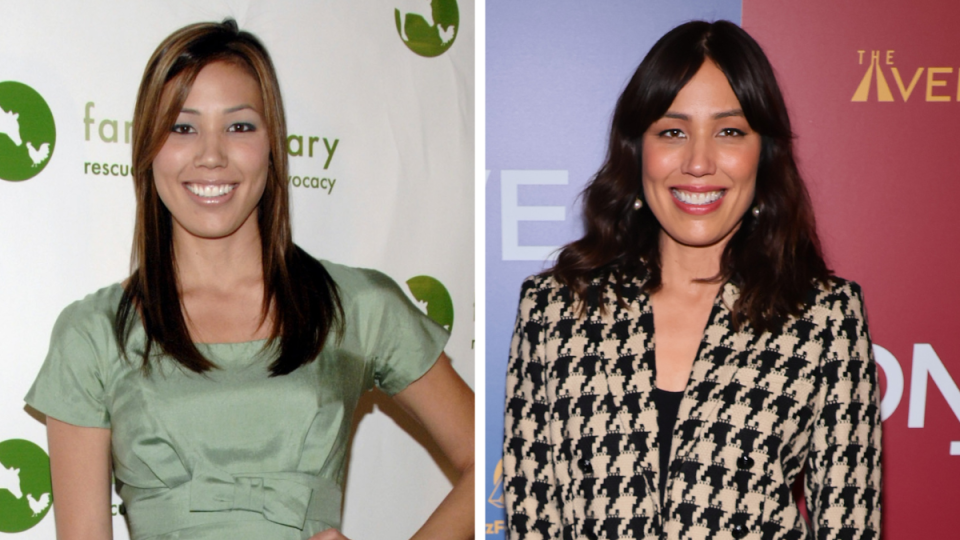 Michaela Conlin from the Bones cast. Left: 2007; Right: 2023