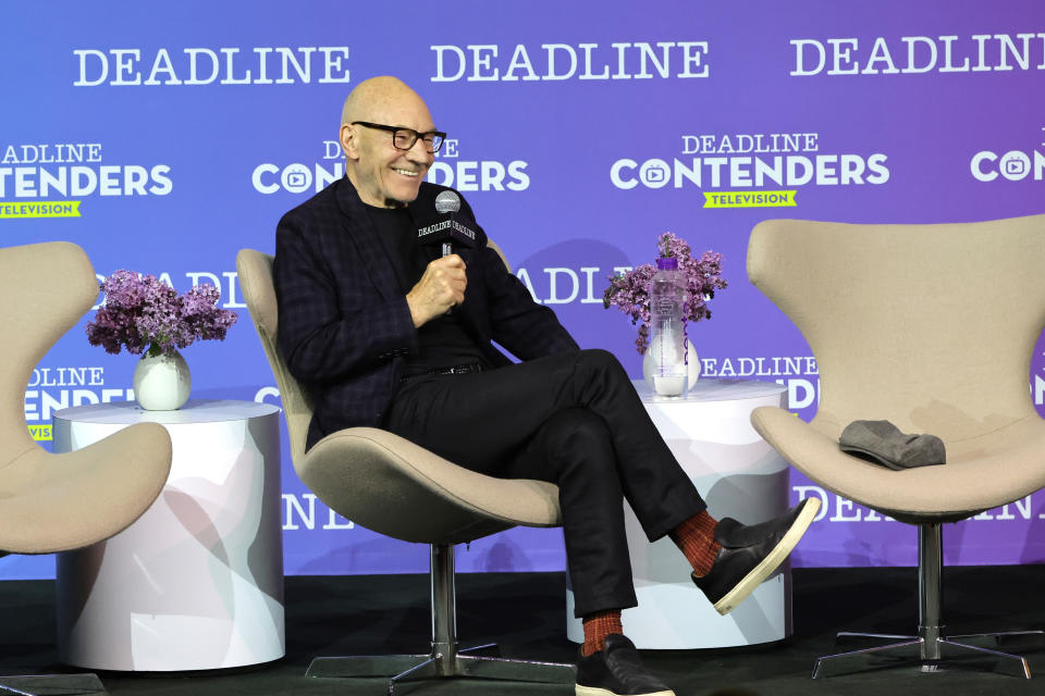 LOS ANGELES, CALIFORNIA - APRIL 10: EP/Actor Patrick Stewart speaks onstage during CBS Studios' 'Star Trek: Picard' panel during Deadline Contenders Television at Paramount Studios on April 10, 2022 in Los Angeles, California. (Photo by Kevin Winter/Getty Images for Deadline Hollywood )