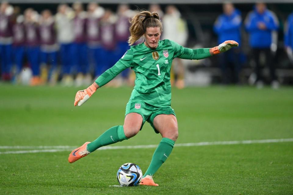 Naeher scored the USA’s fifth penalty (Getty Images)