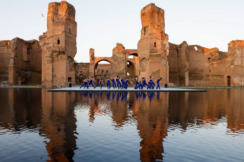 Inauguración de un estanque especial en las Termas de Caracalla, Roma, Italia