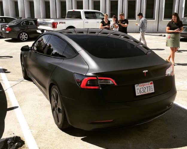 New photos of Tesla's Black Matte Model 3 are jaw-dropping