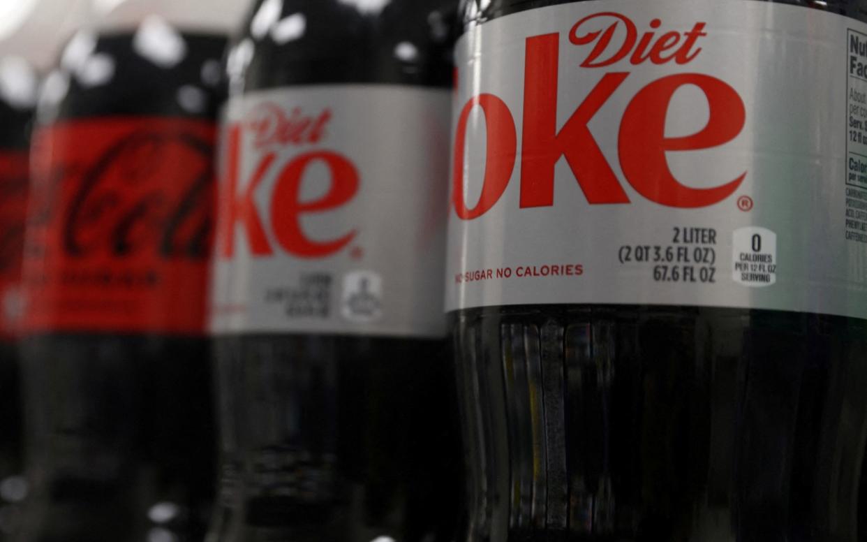 Diet Coke is seen on display at a store in New York City