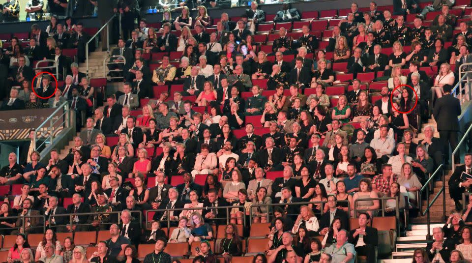 Meghan was being watched while she and Harry sat separately. Photo: Getty