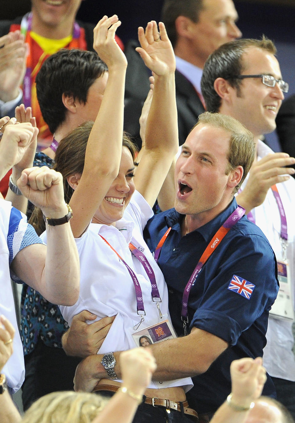 The Duke and Duchess embrace again. (Photo by Pascal Le Segretain/Getty Images)