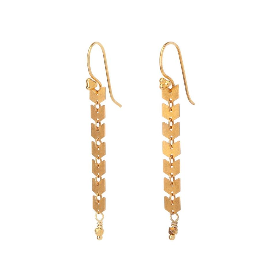 12) Seven Golden Chevrons Earrings