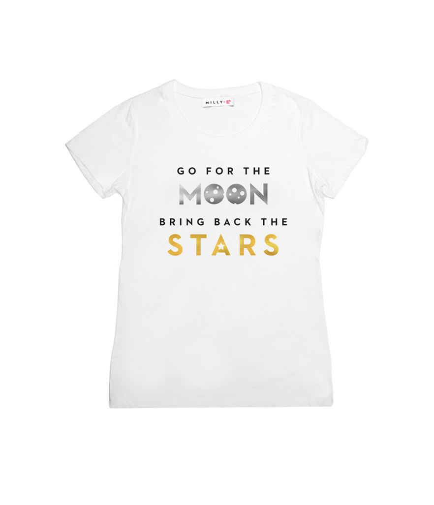 Milly Go for the Moon tee, $75, <a href="http://www.milly.com/go-for-the-moon-tee.html" rel="nofollow noopener" target="_blank" data-ylk="slk:milly.com;elm:context_link;itc:0;sec:content-canvas" class="link ">milly.com</a>