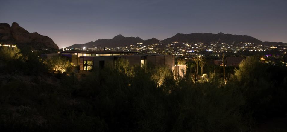 Nightfall at resort in Paradise Valley