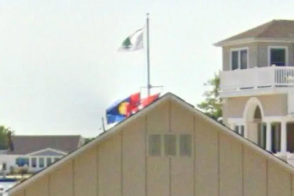 The ‘Appeal To Heaven’ flag – used by rioters at the January 6 storming of the US Capitol in 2021 – was pictured outside Supreme Court Justice Samuel Alito’s New Jersey home on multiple occasions last summer (Google Street View)