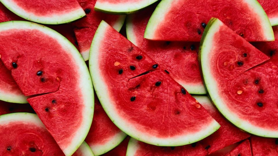 Watermelon cut in half