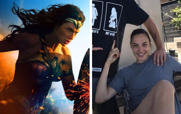 Wonder Woman/Wonder Wife Gal Gadot (credit: Warner Bros, Gal Gadot/Reddit)