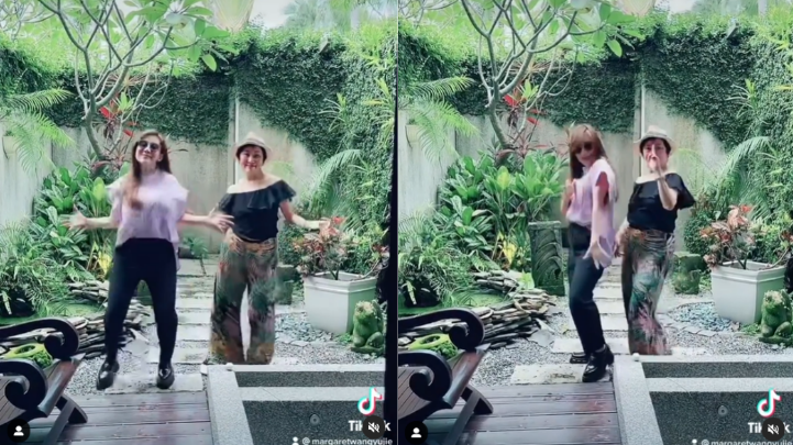 王宇婕在IG曬出與媽媽蕭瑤尬舞的影片。（圖／翻攝自王宇婕 IG）