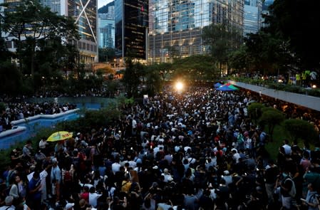 Civil servants attend a rally to support the anti-extradition bill protest in Hong Kong