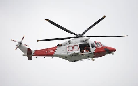 A Coastguard helicopter joined the search for a young child who fell into the River Stour in Sandwich, Kent - Credit: PA