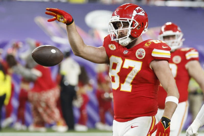 Kansas City Chiefs tight end Travis Kelce caught 93 passes for 984 yards and five touchdowns last season. File Photo by John Angelillo/UPI