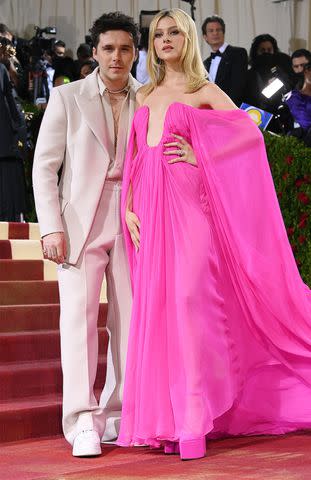 Shutterstock Brooklyn Beckham and Nicola Peltz Beckham at the 2022 Met Gala.