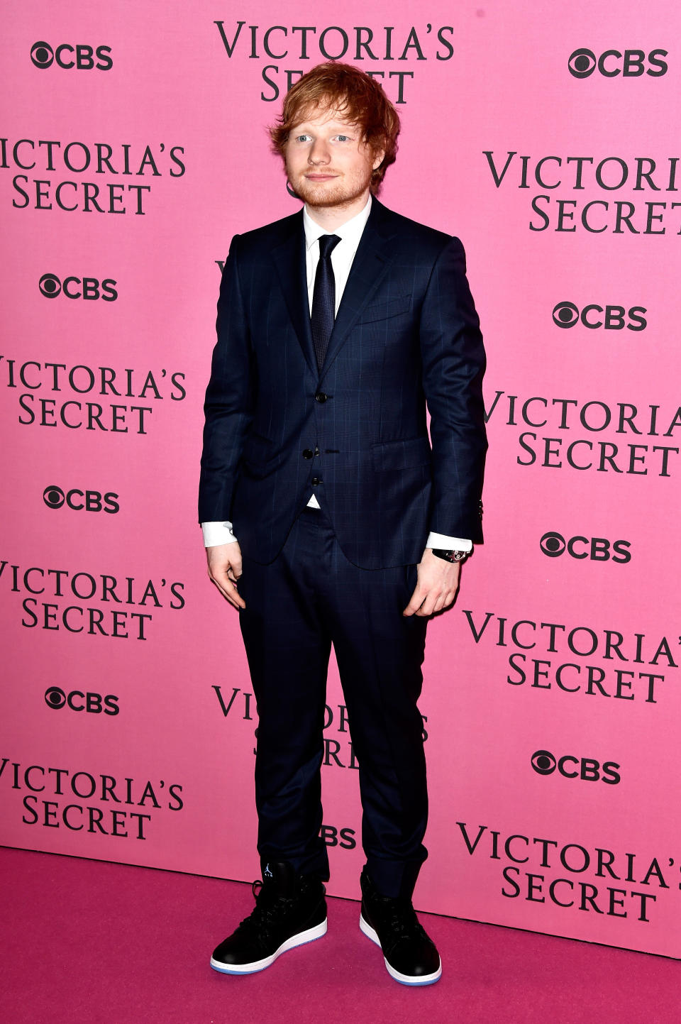 <strong>7. Throwing a suit on for Victoria's Secret</strong>  True, we love Ed in a plaid shirt and jeans, but he certainly scrubs up well too.