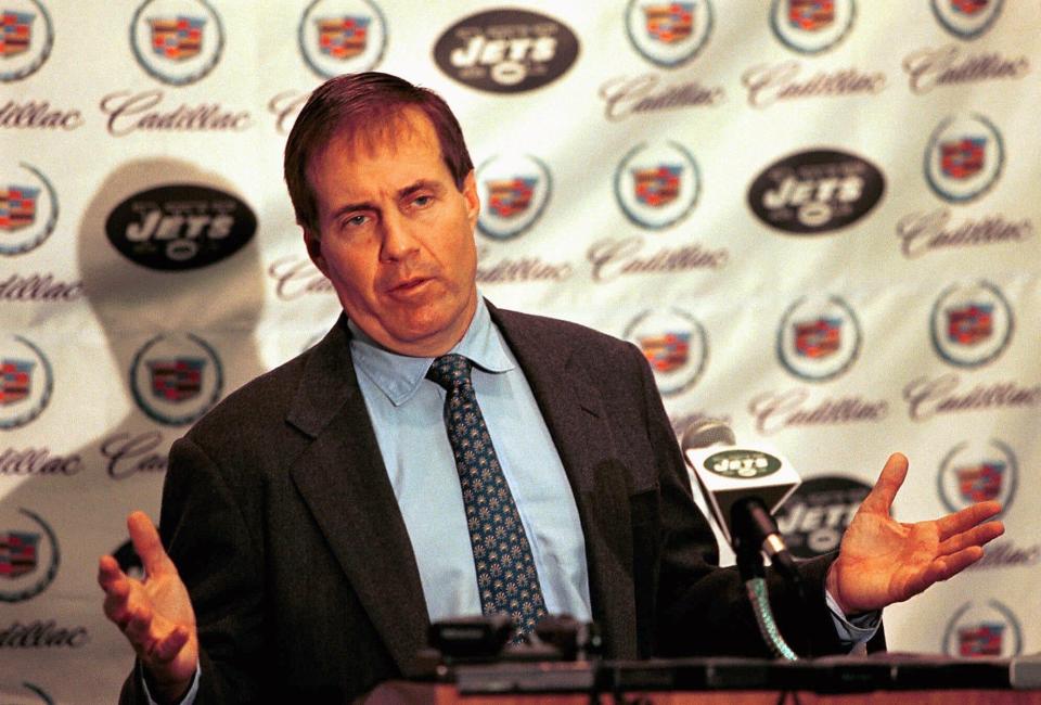 Bill Belichick, who became the New York Jets head coach when Bill Parcells resigned Monday Jan. 3, abruptly resigned the position during a news conference one day later.