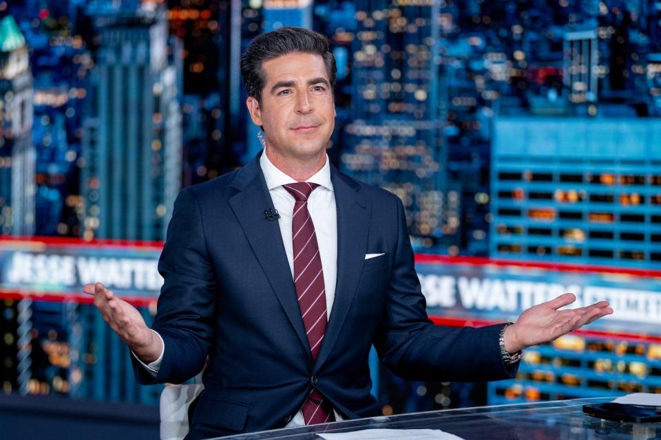 Fox News host Jesse Watters has speculated, without evidence, that Swift may be a Pentagon asset. <a href="https://www.gettyimages.com/detail/news-photo/host-jesse-watters-as-jesse-watters-primetime-debuts-on-fox-news-photo/1552264944?adppopup=true" rel="nofollow noopener" target="_blank" data-ylk="slk:Roy Rochlin/Getty Images;elm:context_link;itc:0;sec:content-canvas" class="link ">Roy Rochlin/Getty Images</a>